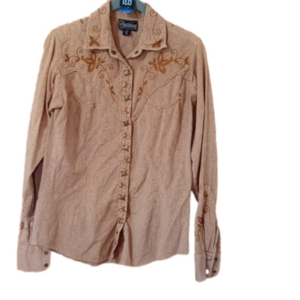Cattlelac Ranch Western Embroidery Snap Shirt size S